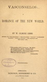 Cover of: Vasconselos by William Gilmore Simms