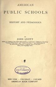 Front cover of American public schools by John Swett