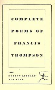 Cover of: Complete poems of Francis Thompson. by Francis Thompson