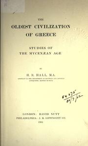 Cover of: The oldest civilization of Greece by Hall, H. R.