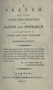Cover of: A sketch of the lives and writings of Dante and Petrarch by Thomas Penrose