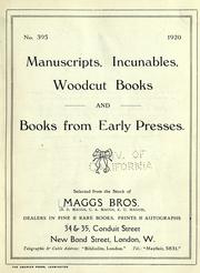 Cover of: Manuscripts, incunables, woodcut books, and books from early presses ...