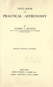 Cover of: Text-book on practical astronomy by George L. Hosmer