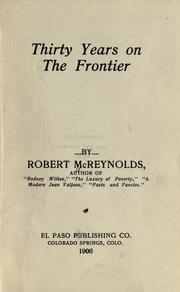 Cover of: Thirty years on the frontier