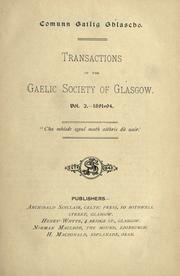 Cover of: Transactions of the Gaelic Society of Glasgow. by Gaelic Society of Glasgow.
