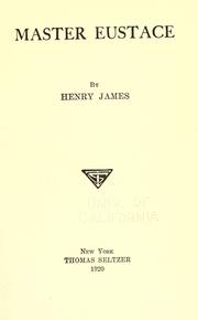 Cover of: Master Eustace by Henry James