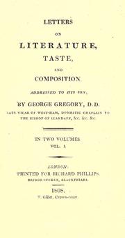 Cover of: Letters on literature, taste, and composition by G. Gregory