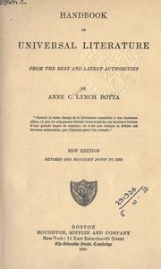 Cover of: Handbook of universal literature by Anne C. Lynch Botta