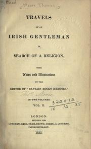 Cover of: Travels of an Irish gentleman in search of a religion. by Thomas Moore