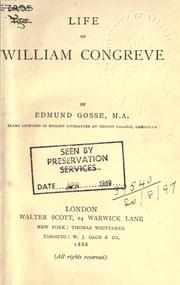 Cover of: Life of William Congreve. by Edmund Gosse