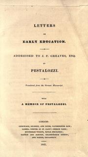 Letters on early education by Johann Heinrich Pestalozzi