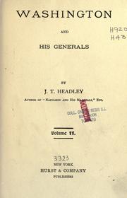 Cover of: Washington and his generals