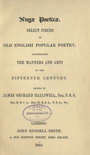 Cover of: Nugae poeticae by James Orchard Halliwell-Phillipps