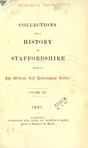Cover of: Collections for a history of Staffordshire. Volume XII by Staffordshire Record Society