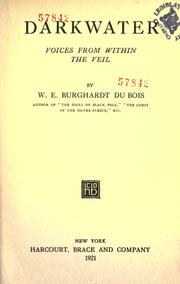 Cover of: Darkwater by W. E. B. Du Bois