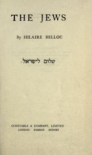 Cover of: The  Jews by Hilaire Belloc