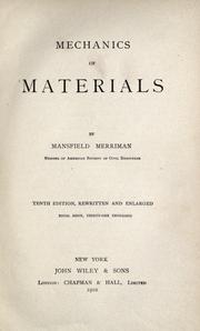 Cover of: Mechanics of materials by Mansfield Merriman