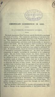 Cover of: American commerce in 1900