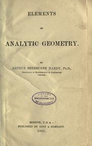 Cover of: Elements of analytic geometry by Arthur Sherburne Hardy