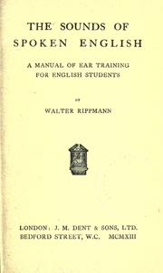 Cover of: The sounds of spoken English by Ripman, Walter