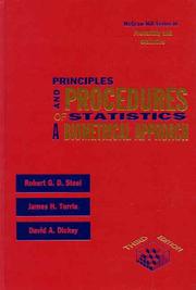 Principles and procedures of statistics by Robert George Douglas Steel, James Hiram Torrie, David A. Dickey