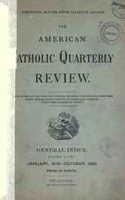 Cover of: The American Catholic quarterly review by 