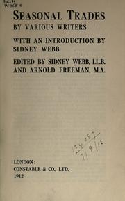 Cover of: Seasonal trades by Sidney Webb