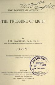 Cover of: The pressure of light