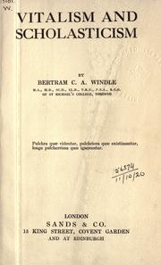 Cover of: Vitalism and scholasticism. by Windle, Bertram Coghill Alan Sir