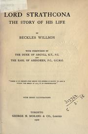 Cover of: Lord Strathcona by Willson, Beckles