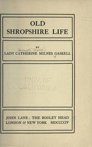 Cover of: Old Shropshire life