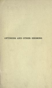 Cover of: Optimism: and other sermons.