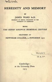 Cover of: Heredity and memory. by Ward, James, Ward, James