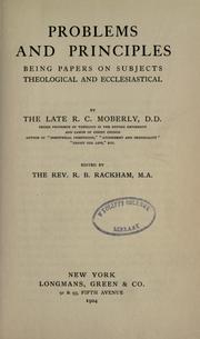 Cover of: Problems and principles by Robert Campbell Moberly, Robert Campbell Moberly