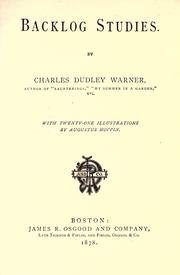 Cover of: Backlog studies by Charles Dudley Warner