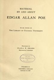 Cover of: Material by and about Edgar Allan Poe to be found in the Library of Columbia University