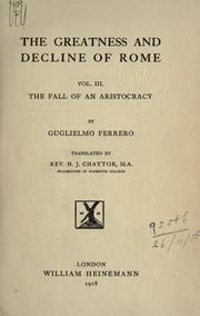Cover of: The greatness and decline of Rome by Guglielmo Ferrero