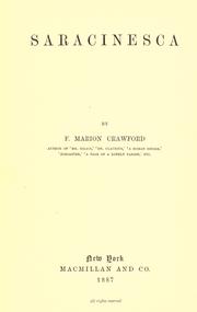 Cover of: Saracinesca by Francis Marion Crawford, Francis Marion Crawford