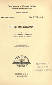 Cover of: Notes on Dinomys.