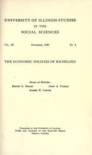 Cover of: The economic policies of Richelieu by Franklin Charles Palm, Franklin Charles Palm