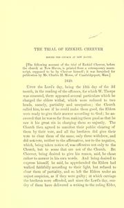 Cover of: trial of Ezekiel Cheever before the church at New Haven ... 1649.