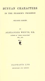 Cover of: Bunyan characters in The pilgrim's progress by Whyte, Alexander