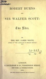 Cover of: Robert Burns and Walter Scott: two lives.
