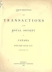 Cover of: Proceedings and transactions. by Royal Society of Canada.