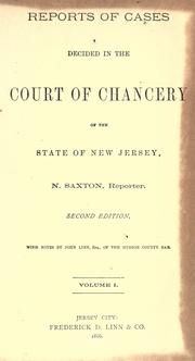 Cover of: Reports of cases decided in the Court of Chancery of the state of New Jersey by New Jersey. Court of Chancery.