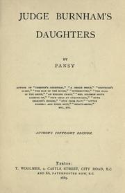 Cover of: Judge Burnham's daughters by Isabella Macdonald Alden