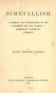 Cover of: Bimetallism by Darwin, Leonard