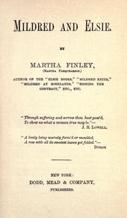 Cover of: Mildred and Elsie by Martha Finley