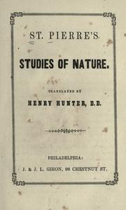 Cover of: St. Pierre's studies of nature by Bernardin de Saint-Pierre