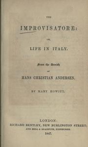 Cover of: The improvisatore, or, Life in Italy